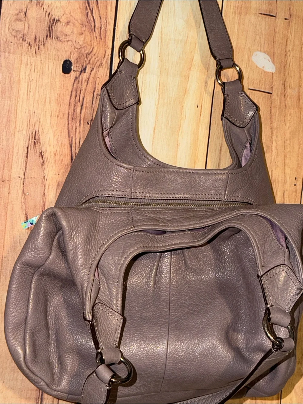 Coach Pebbled Leather Hobo Bag Taupe  Madison Maggie shoulder